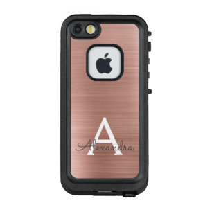 Rosa Rose Gold Edelstahl Monogramm LifeProof FRÄ’ iPhone SE/5/5s Hülle