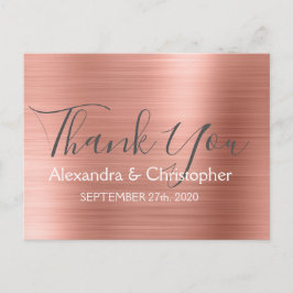 Rosa | Rose Gold Elegant Wedding Vielen Dank Postkarte