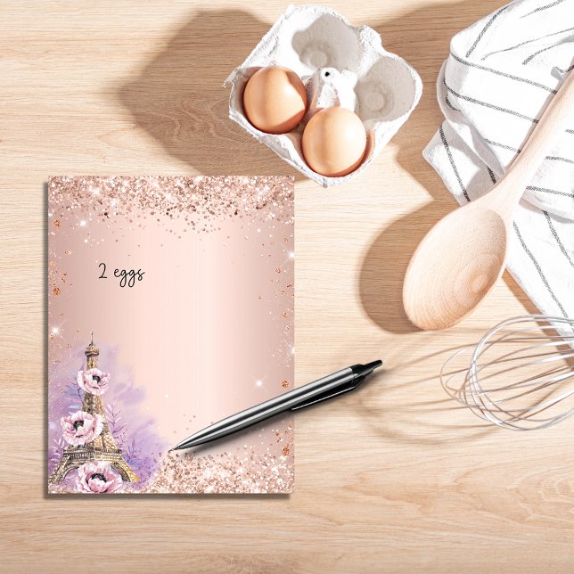 Rosa Rose Gold Französisch Pariser Kochbuch Seite (Von Creator hochgeladen)