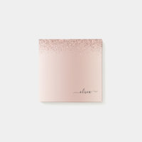 Rosa Rose Gold gebürstetes Metal Monogramm Name