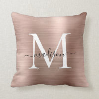 Rosa Rose Gold gebürstetes Metall, Girly Script Mo