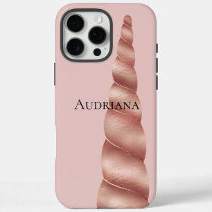 Rosa Rose Gold Glam Einhorn iPhone 16 Pro Max Hülle