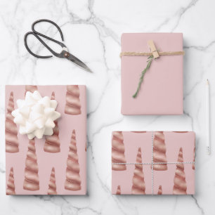 Rosa Rose Gold Glam Einicorn Geburtstag Geschenkpapier Set