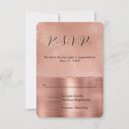 Rosa Rose Gold Glam Lace Wedding RSVP