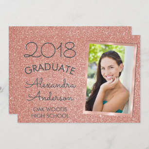 Rosa Rose Gold Glitzer Abschluss Ankündigung