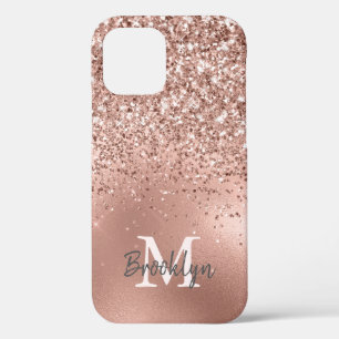 Rosa Rose Gold Glitzer Confetti Moderne Mit Monogr Case-Mate iPhone Hülle