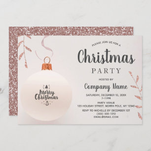 Rosa Rose Gold Glitzer Corporate Holiday Party Einladung