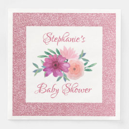 Rosa Rose Gold Glitzer Kinderdusche Serviette