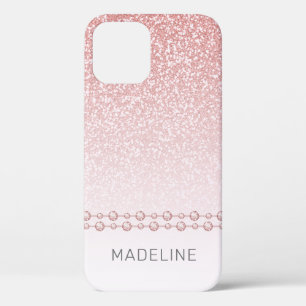 Rosa Rose Gold Glitzer Kristall Name Case-Mate iPhone Hülle