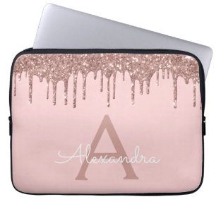 Rosa Rose Gold Glitzer Monster Laptopschutzhülle