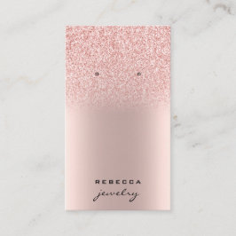 Rosa Rose Gold Glitzer Ohrkarte Visitenkarte