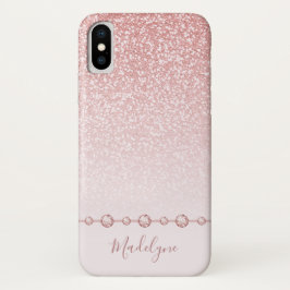 Rosa Rose Gold Glitzer Ombre Kristall Case-Mate iPhone Hülle
