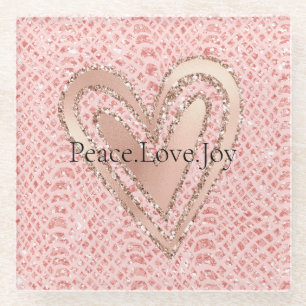 Rosa Rose Gold Glitzer Rosa Rosa Liebe Glasuntersetzer