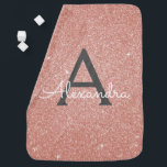 Rosa Rose Gold Glitzer & Sparkle Monogram Birthday Babydecke<br><div class="desc">Blush Pink Rose Gold und Charcoal Gray (grau) Imitat Glitzer und sparkle Elegant Baby Blanket für eine Baby Dusche oder Baby's 1. Geburtstag. Dieses Baby Blanket kann individuell auf Ihren Vor- und Erstnamen angepasst werden. Bitte kontaktieren Sie den Designer,  um passende Artikel zu erhalten.</div>