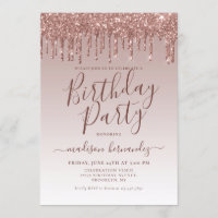 Rosa Rose Gold Glitzer Sparkle Zum Geburtstag