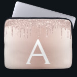 Rosa Rose Gold Glitzer Tropfen Monogram Laptopschutzhülle<br><div class="desc">Rosa Rose Gold Glitzer und glatter,  moderner und eleganter Monogramm-Case. Dieses Gehäuse kann auf Ihren Anfangs- und Vornamen angepasst werden und macht ein großartiges mädchenhaftes oder süßes 16 Geburtstagsgeschenk.</div>