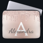 Rosa Rose Gold Glitzer Tropfen Monogram Laptopschutzhülle<br><div class="desc">Rosa Rose Gold Glitzer und glatter,  moderner und eleganter Monogramm-Case. Dieses Gehäuse kann auf Ihren Anfangs- und Vornamen angepasst werden und macht ein großartiges mädchenhaftes oder süßes 16 Geburtstagsgeschenk.</div>