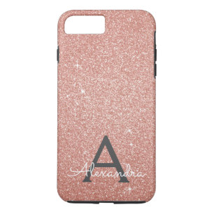 Rosa Rose Gold Glitzer und Sparkle Monogramm Case-Mate iPhone Hülle