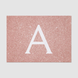 Rosa Rose Gold Glitzer und Sparkle Monogramm Seidenpapier