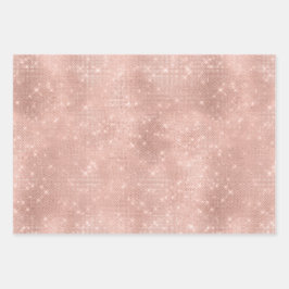 Rosa Rose Gold Glitzy Glitzer Glam Geburtstag Geschenkpapier Set