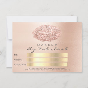 Rosa Rose Gold Graue Haut Lippen Geschenkkarte
