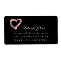 Rosa Rose Gold Heart Pinselstriche Vielen Dank