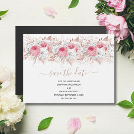 Rosa Rose Gold Hochzeit speichern das Date Magnet
