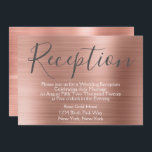 Rosa Rose Gold Hochzeitsempfang Einladung<br><div class="desc">Rosa Rose Gold Imitate Brushed Metal Elegant Empfang Card für eine Post Wedding Party. Diese rosa Hochzeitskarte kann so angepasst werden, dass sie Ihre Nachricht und die Party-Adresse des Empfangs enthält. Die Empfang-Karte ist Teil der Rose Gold Wedding Collection. Wenn Sie weitere, individuell gestaltete Artikel wünschen, wenden Sie sich bitte...</div>