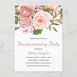 Rosa Rose Gold Housewarming Party Einladung