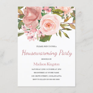 Rosa Rose Gold Housewarming Party Einladung