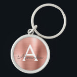Rosa Rose Gold Imitat Edelstahl Monogramm Schlüsselanhänger<br><div class="desc">Rosa Rose Gold Imitate Edelstahl Metall Eleganter Schlüsselanhänger. Diese Schlüsselanhänger können so angepasst werden,  dass sie Ihren Anfangs- und Vornamen enthalten. Diese Schlüsselketten machen Geburtstags-,  Brautparty- oder Junggeselinnen-Abschied-Favoriten großartig.</div>
