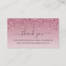 Rosa Rose Gold Imitate Glitzer Loyalität Visitenkarte