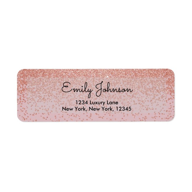 Rosa Rose Gold Imitate Glitzer Sparkor Adressenauf (Vorne)