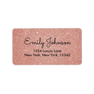Rosa Rose Gold Imitate Glitzer Sparkor Adressenauf Adressaufkleber