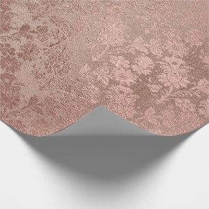 Rosa Rose Gold Imitate Powal Bloral Royal Geschenkpapier