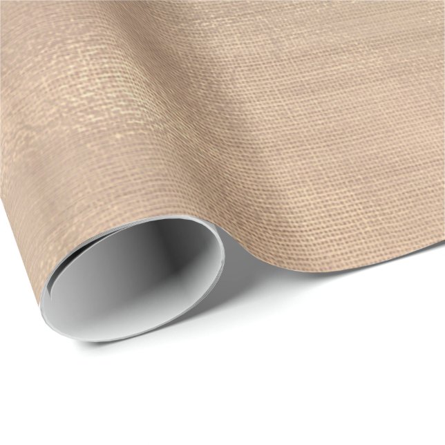 Rosa Rose Gold Imitate Sepia Linen Mesh Metallic Geschenkpapier (Rolleneckpunkt)