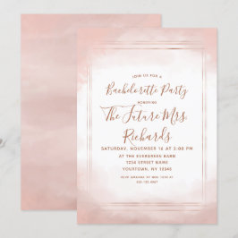 Rosa Rose Gold Junggeselinnen-Abschied Einladung