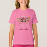 Rosa Rose Gold Kitty Monogram Birthday T-Shirt<br><div class="desc">Blush Pink Princess Kitten oder Cat Birthday Party Imitate Sparkle und Glitzer Rose Gold Blush Pink und Burgundy Geburtstagskleid ist perfekt für eine Rose Gold oder Blush Pink Geburtstagsparty. Diese Monogram Rosa Prinzessin Kitty Birthday Party zerrissenes Shirt ist perfekt für eine mädchenhafte Rosa Geburtstagsparty.</div>