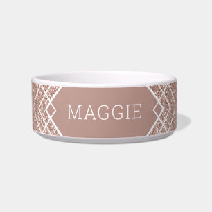Rosa Rose Gold Kupfer Glitzer Boho Muster Pommes F Napf