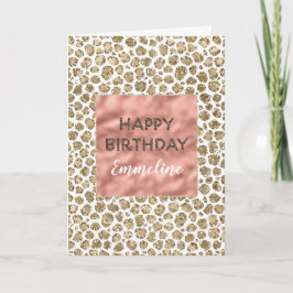 Rosa Rose Gold Leopard Print Glitzer Karte