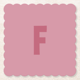 Rosa Rose Gold Letter F Monogram Square skallodier Untersetzer