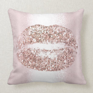 Rosa Rose Gold Lippen Glitzer Pink Makeup Kiss Kissen