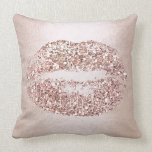 Rosa Rose Gold Lippen Glitzer Pinsel Makeup Kiss Kissen