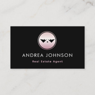 Rosa Rose Gold Logo Real Anwesen Foto Qr Code Visitenkarte