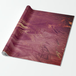 Rosa Rose Gold Marmor Molten Burgundy Blush Geschenkpapier