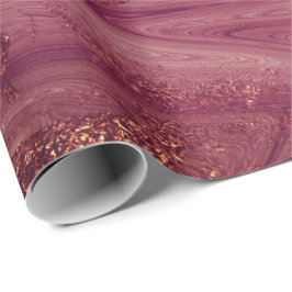 Rosa Rose Gold Marmor Molten Burgundy Blush Geschenkpapier