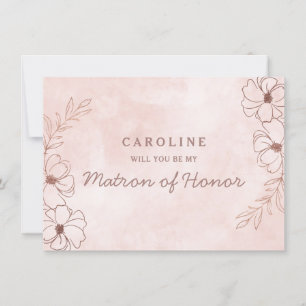 Rosa Rose Gold Matron of Honorar Vorschlag Card