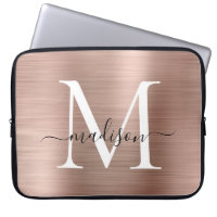 Rosa Rose Gold Metal Giral Niedliches Script Monog