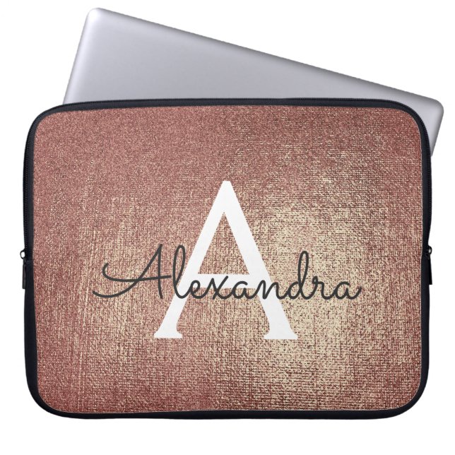 Rosa Rose Gold Metallic Foil Laptopschutzhülle (Vorderseite)