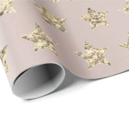 Rosa Rose Gold Metallic Foxier VIP Stars Geschenkpapier